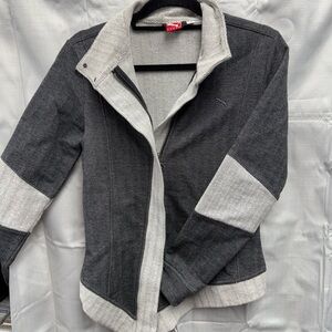 Puma Women's Small - Moto - Herringbone Gray and Cream Jacket